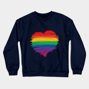 LGBTQIA+ Rainbow Love Heart Equality Crewneck Sweatshirt